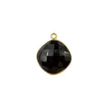 18K Gold Overlay Over Copper handcrafted cushion shape Black Onyx connector from India for wholesale jewelry making