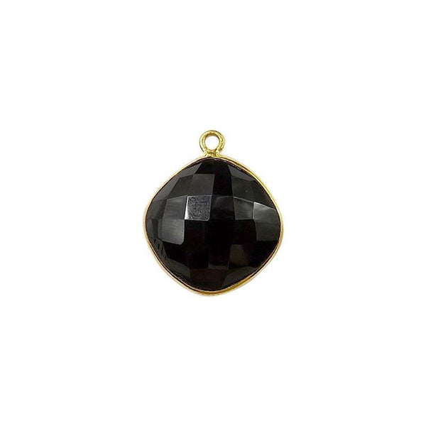 CG-322-OX-S 18k Gold Overlay Stone Connector With Black Onyx Beads Bali Designs Inc 