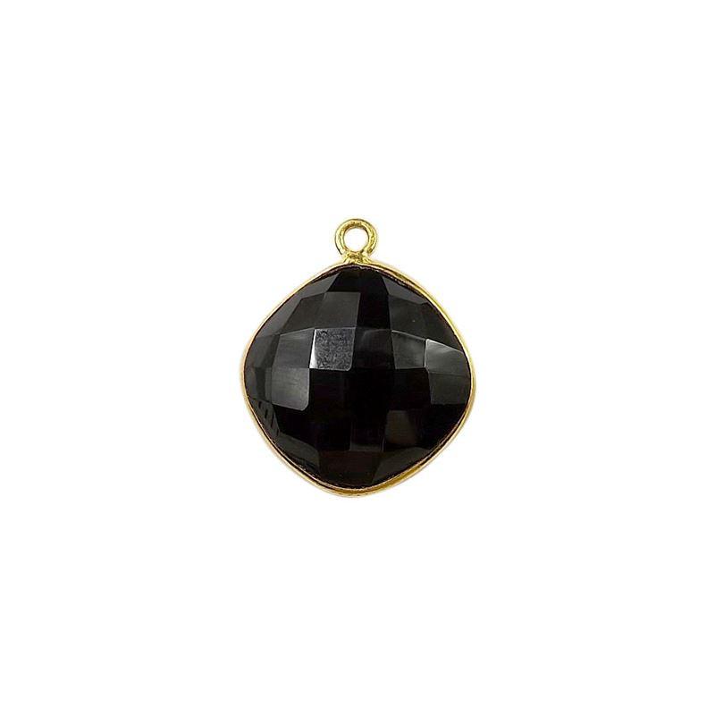 CG-322-OX-S 18k Gold Overlay Stone Connector With Black Onyx Beads Bali Designs Inc 