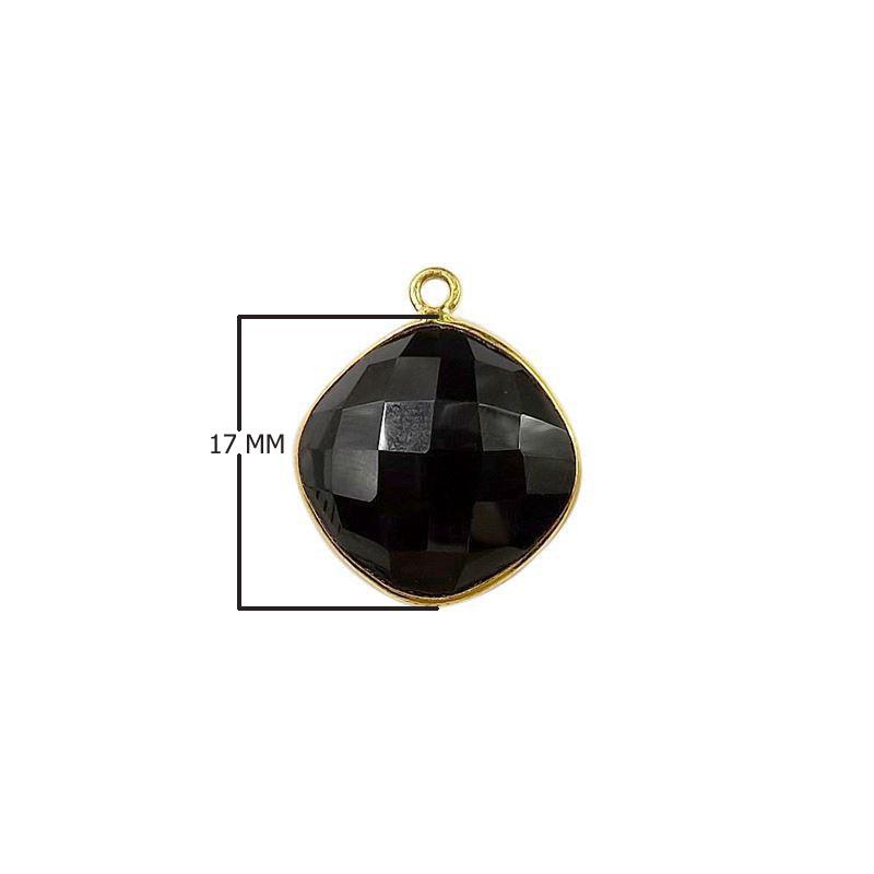 CG-322-OX-S 18k Gold Overlay Stone Connector With Black Onyx Beads Bali Designs Inc 