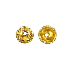 18K Gold Overlay Over Copper round bead caps handcrafted in India for wholesale jewelry making