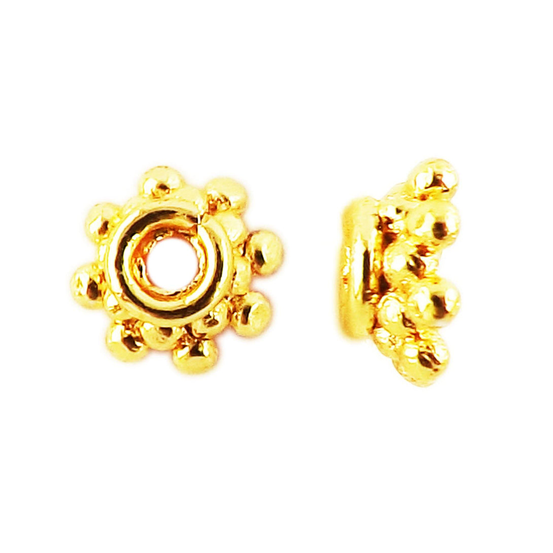 CG-334-6X4MM 18K Gold Overlay Bead Cap Beads Bali Designs Inc 