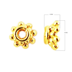CG-334-6X4MM 18K Gold Overlay Bead Cap Beads Bali Designs Inc 