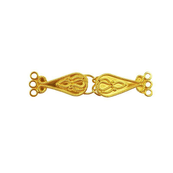 CG-337 18K Gold Overlay Multi Strand Clasp With 3 Hole Beads Bali Designs Inc 