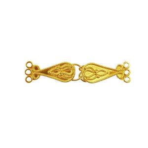 18K Gold Overlay Over Copper multi strand decorative connector with 3 holes handcrafted in India for wholesale jewelry making