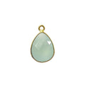 CG-340-CHA-S 18K Gold Overlay Stone Connector With Aqua Chalcedony Q. c\s Beads Bali Designs Inc 