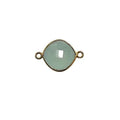 18K Gold Overlay Over Copper faceted cushion bezel connector with Aqua Chalcedony Quartz handcrafted in India for wholesale jewelry making