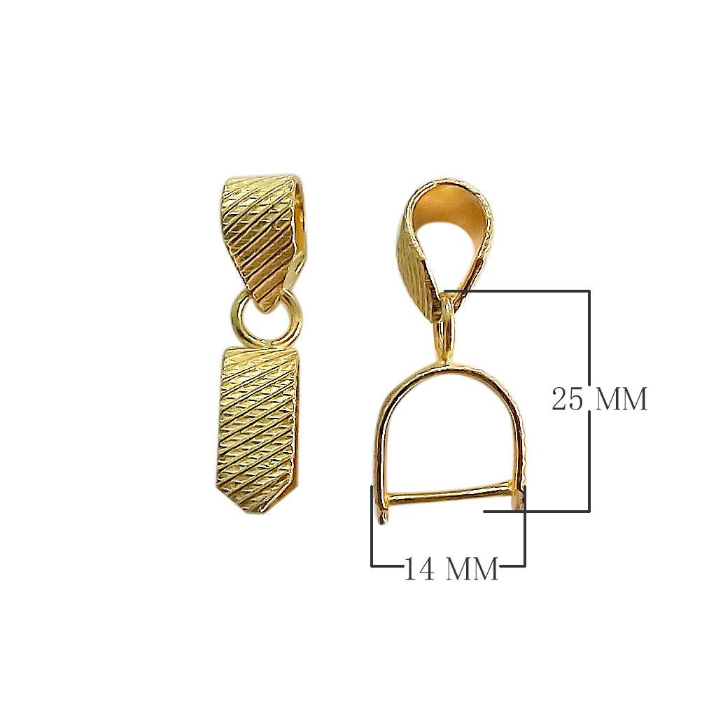 18K Gold Overlay Over Copper textured pendant bail with open frame handcrafted in India for wholesale jewelry making