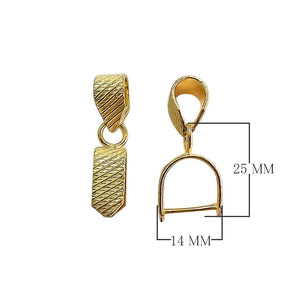 18K Gold Overlay Over Copper textured pendant bail with open frame handcrafted in India for wholesale jewelry making