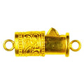 18K Gold Overlay Over Copper single hole multi strand cylindrical clasp handcrafted in India for wholesale jewelry making
