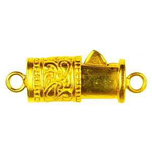 18K Gold Overlay Over Copper single hole multi strand cylindrical clasp handcrafted in India for wholesale jewelry making