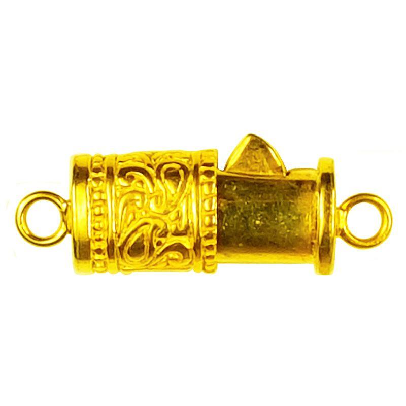 18K Gold Overlay Over Copper single hole multi strand cylindrical clasp handcrafted in India for wholesale jewelry making