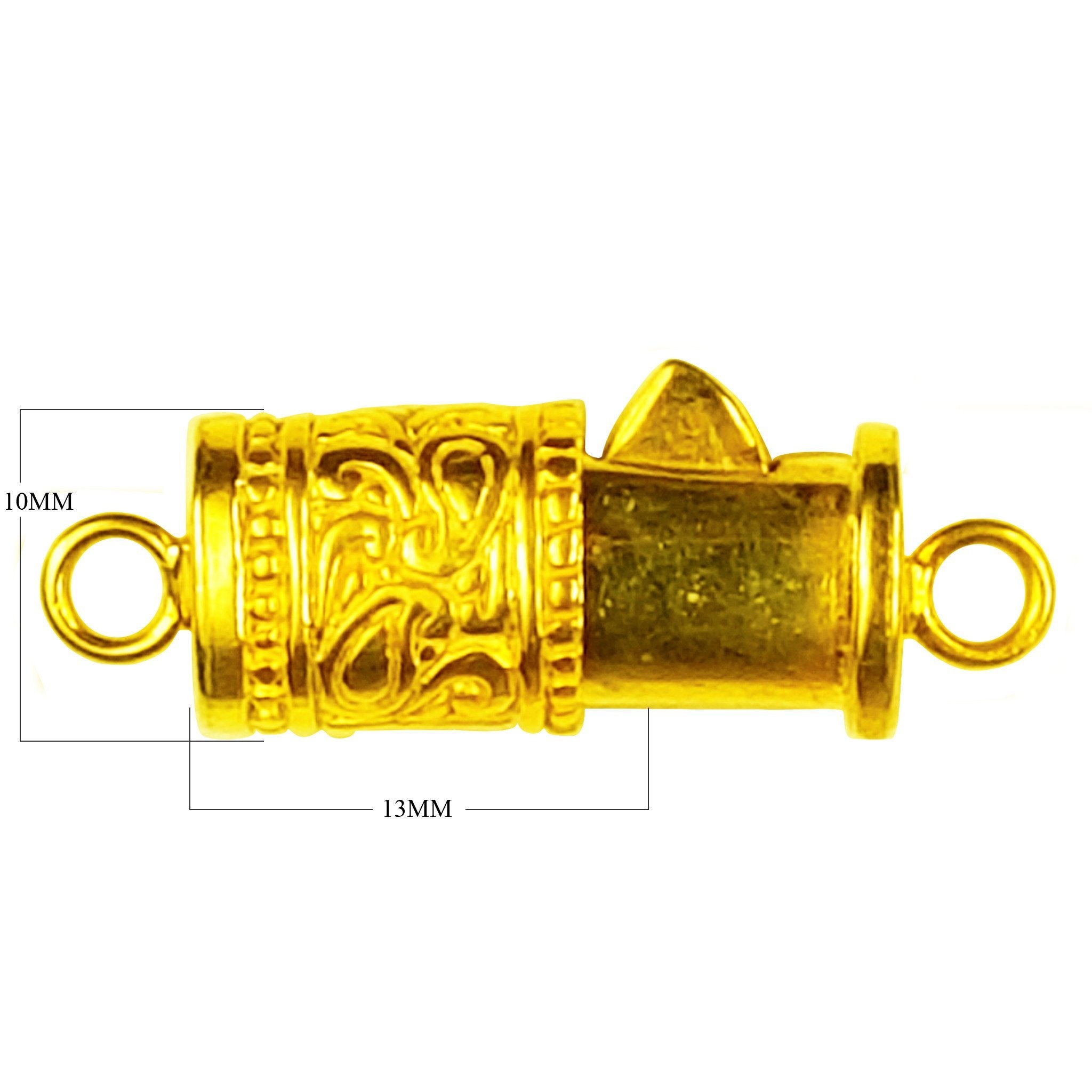 18K Gold Overlay Over Copper single hole multi strand cylindrical clasp handcrafted in India for wholesale jewelry making