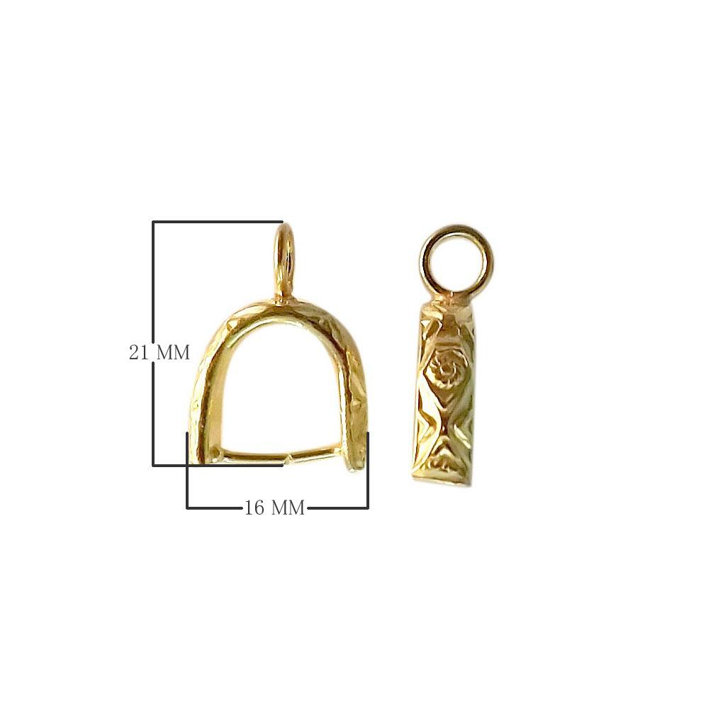 Handcrafted pendant bail connector in 18K Gold Overlay Over Copper, wholesale jewelry component from India