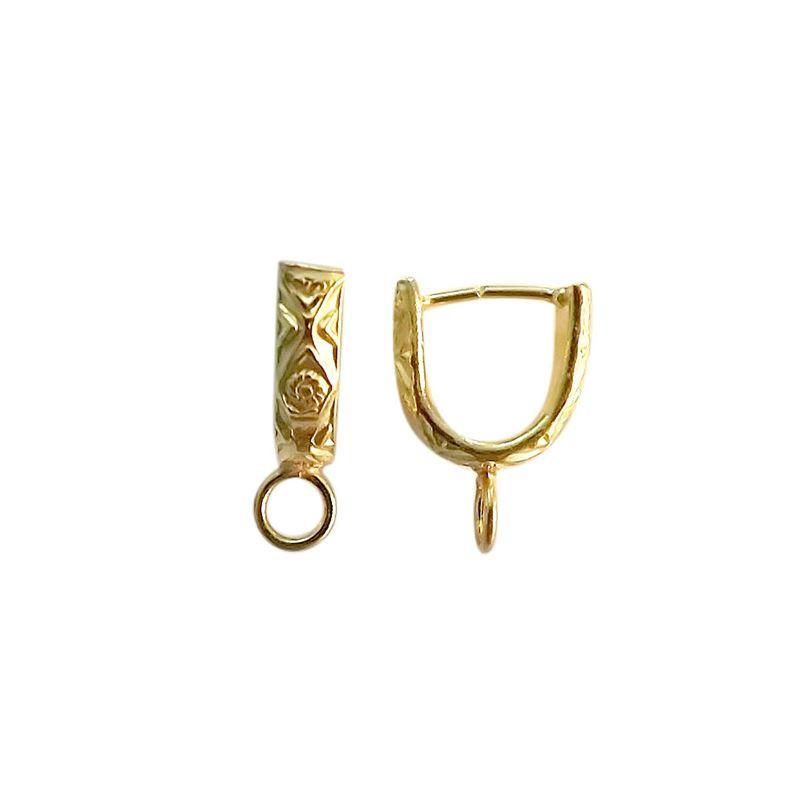 Handcrafted pendant bail connector in 18K Gold Overlay Over Copper, wholesale jewelry component from India