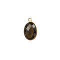 CG-356-SQ-S 18K Gold Overlay Stone Connector With Smokey Quartz Beads Bali Designs Inc 