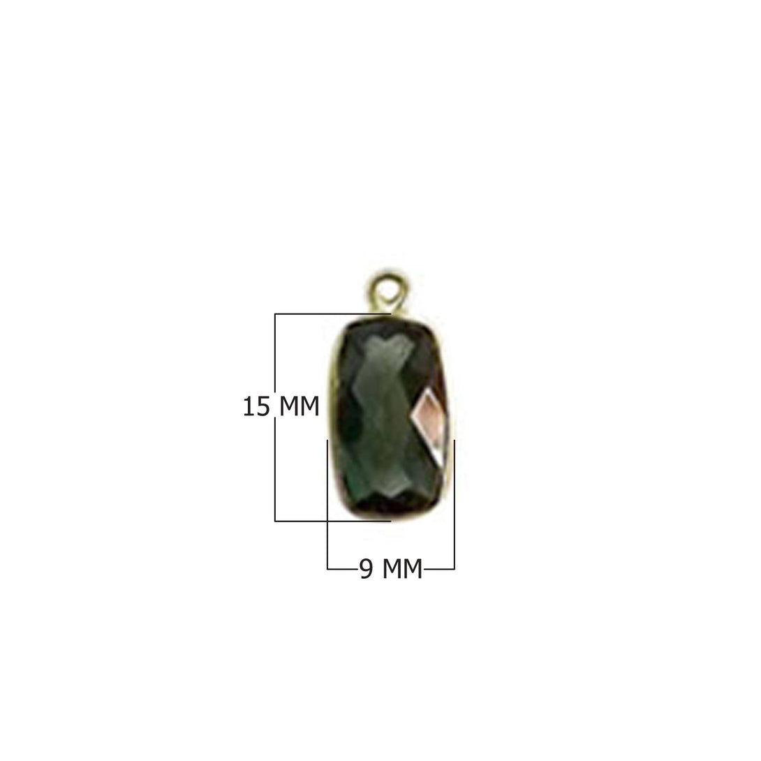 CG-359-GQ-S 18K Gold Overlay Stone Connector With Green Quartz Beads Bali Designs Inc 