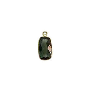 Handcrafted slim Green Quartz connector in 18K Gold Overlay Over Copper, wholesale jewelry component from India