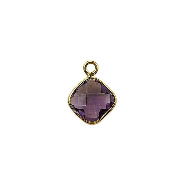CG-360-AM-S 18K Gold Overlay Stone Connector With Amethyst Beads Bali Designs Inc 