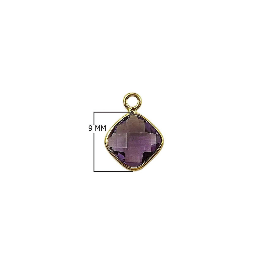 CG-360-AM-S 18K Gold Overlay Stone Connector With Amethyst Beads Bali Designs Inc 