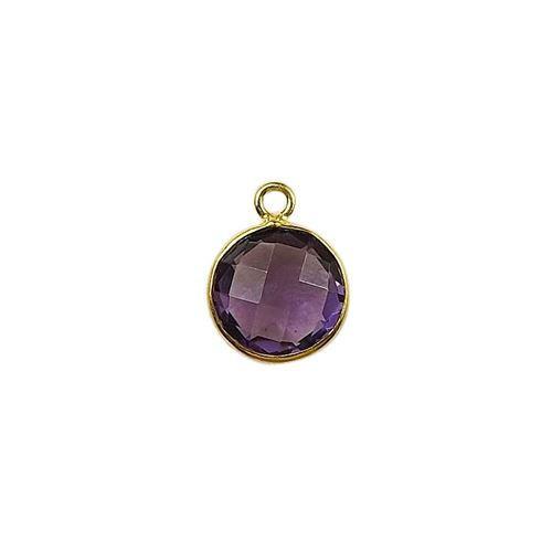 CG-361-AM-S 18K Gold Overlay Stone Connector With Amethyst Beads Bali Designs Inc 