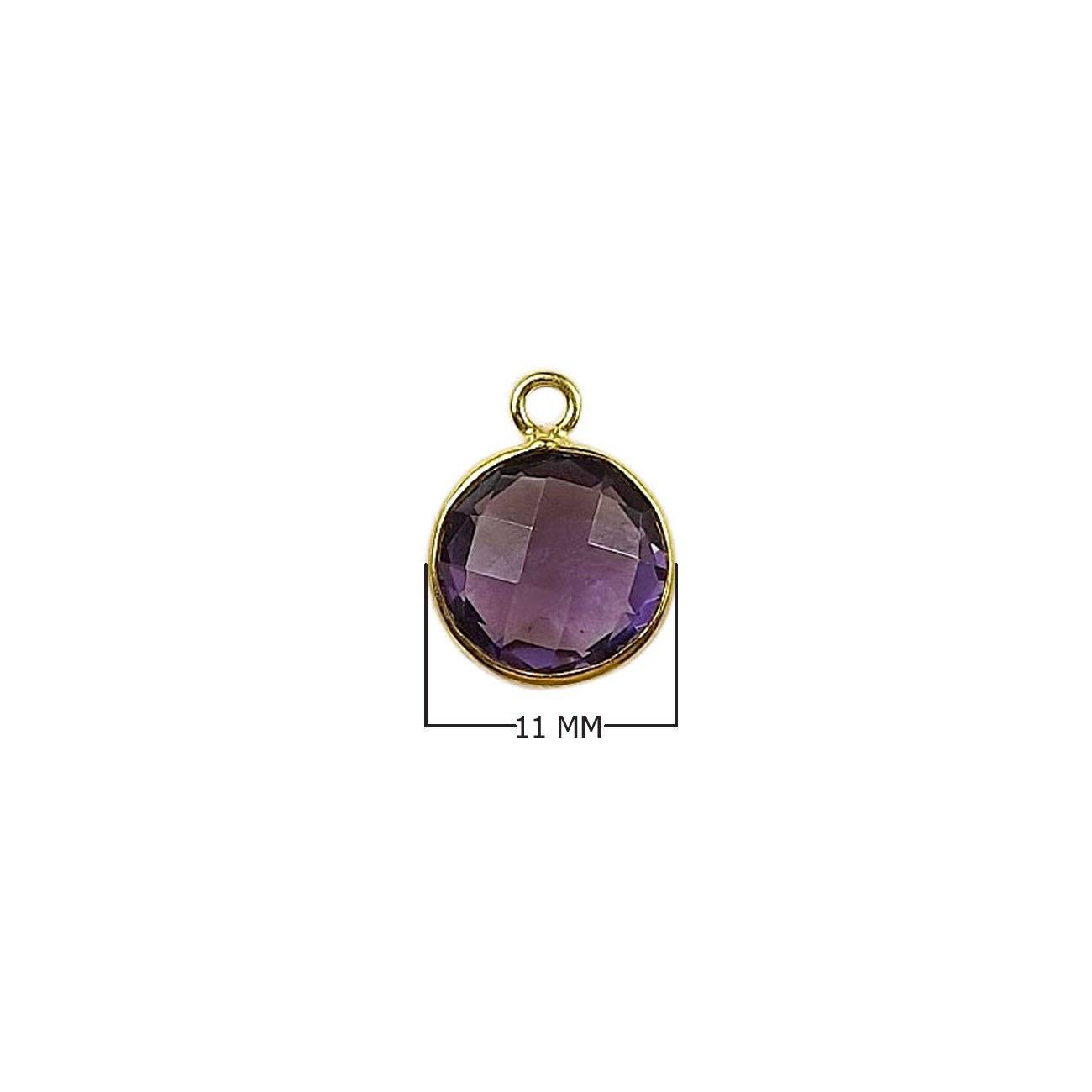 CG-361-AM-S 18K Gold Overlay Stone Connector With Amethyst Beads Bali Designs Inc 