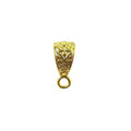 Handcrafted compact ornate pendant bail with single loop in 18K Gold Overlay Over Copper, wholesale jewelry component from India