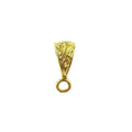 Handcrafted slim ornate pendant bail with single loop in 18K Gold Overlay Over Copper, wholesale jewelry component from India