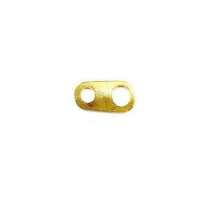 Plain oval chain tab with 2 holes crafted in 18K Gold Overlay Over Copper handcrafted in India