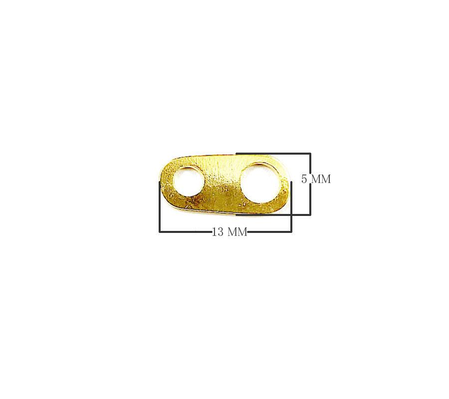 Plain oval chain tab with 2 holes crafted in 18K Gold Overlay Over Copper handcrafted in India