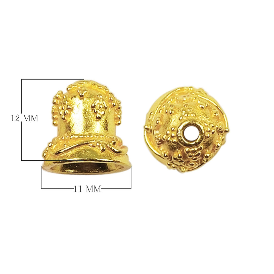 CG-376 18K Gold Overlay End Cap Beads Bali Designs Inc 