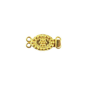 Oval multi strand clasp with 2 hole connector crafted in 18K Gold Overlay Over Copper handcrafted in India