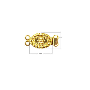 Oval multi strand clasp with 2 hole connector crafted in 18K Gold Overlay Over Copper handcrafted in India