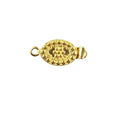 Oval studded textured magnetic clasp with 1 hole, 18K Gold Overlay Over Copper, handcrafted in India.