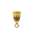 Engraved tapered pendant bail with loop, 18K Gold Overlay Over Copper, handcrafted in India.