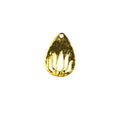 Teardrop lotus cutout charm with 1 hole, 18K Gold Overlay Over Copper, handcrafted in India.