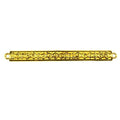 Long engraved bar connector with 2 hole, 18K Gold Overlay Over Copper, handcrafted in India.