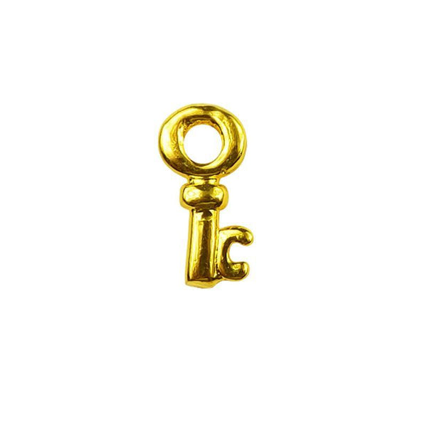 CG-403 18K Gold Overlay Key Shape Charm Beads Bali Designs Inc 