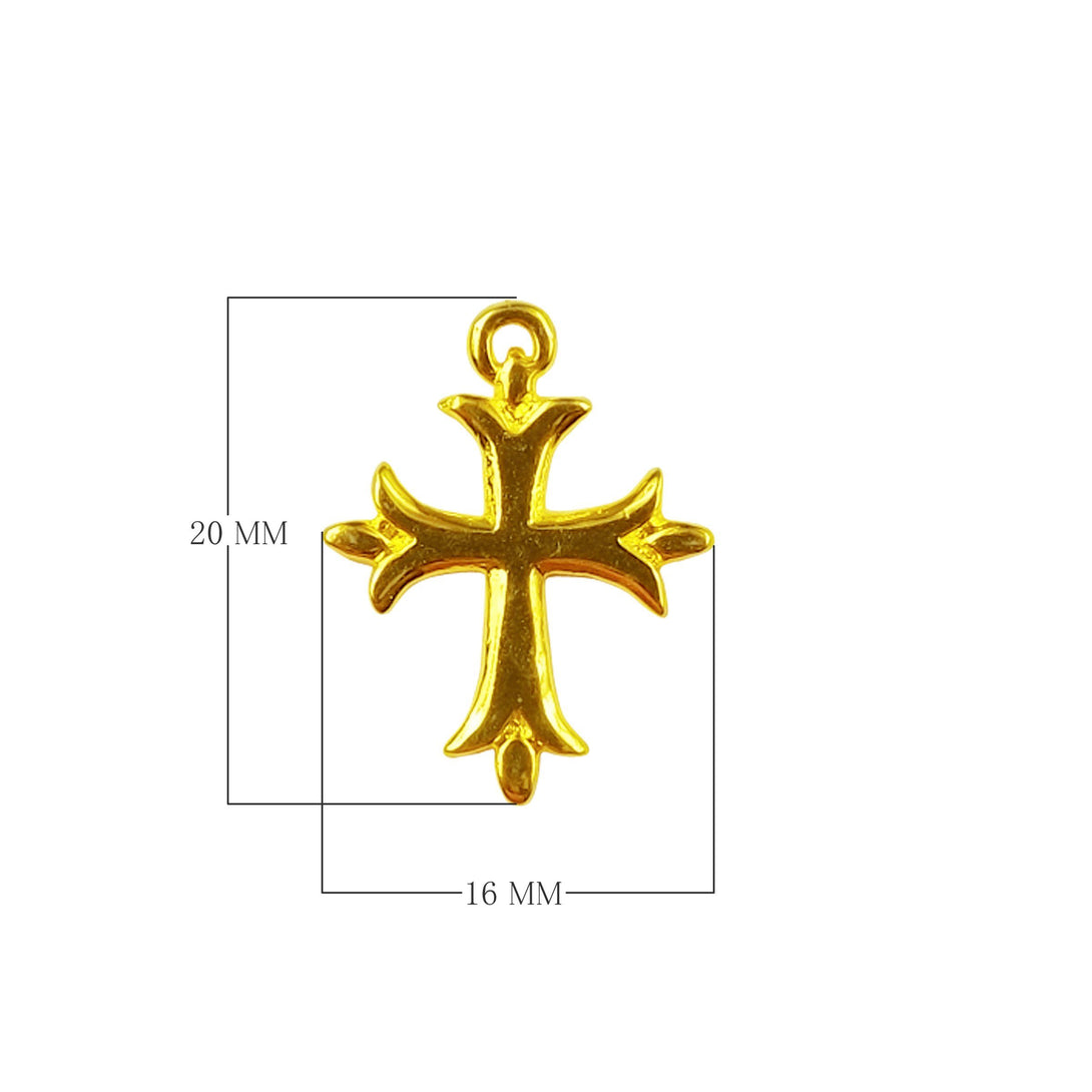 CG-405 18K Gold Overlay Beautiful Cross Charm Beads Bali Designs Inc 
