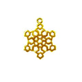 Geometric floral lattice charm made with 18K Gold Overlay Over Copper, handcrafted in India for wholesale jewelry making.