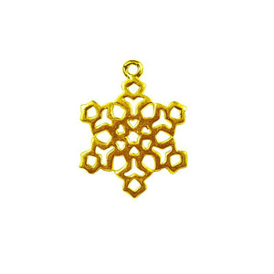 Geometric floral lattice charm made with 18K Gold Overlay Over Copper, handcrafted in India for wholesale jewelry making.