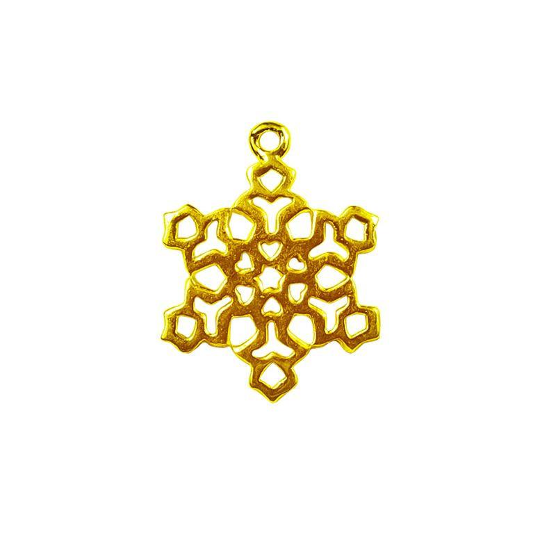 Geometric floral lattice charm made with 18K Gold Overlay Over Copper, handcrafted in India for wholesale jewelry making.