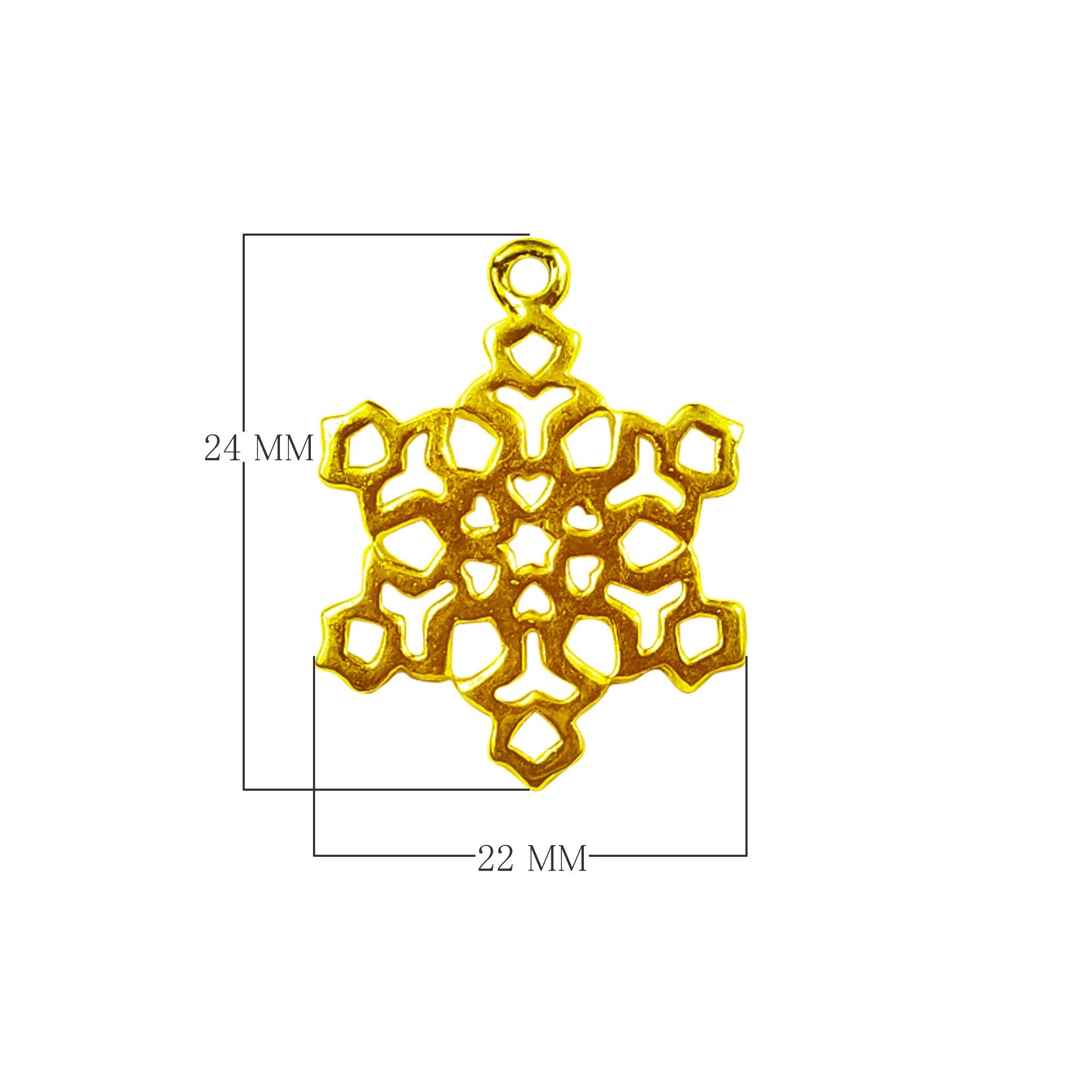 Geometric floral lattice charm made with 18K Gold Overlay Over Copper, handcrafted in India for wholesale jewelry making.