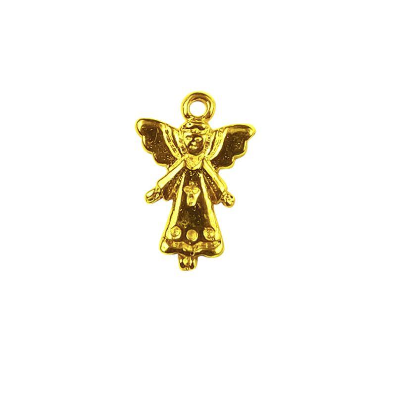 Angel charm made with 18K Gold Overlay Over Copper, handcrafted in India for wholesale jewelry production.