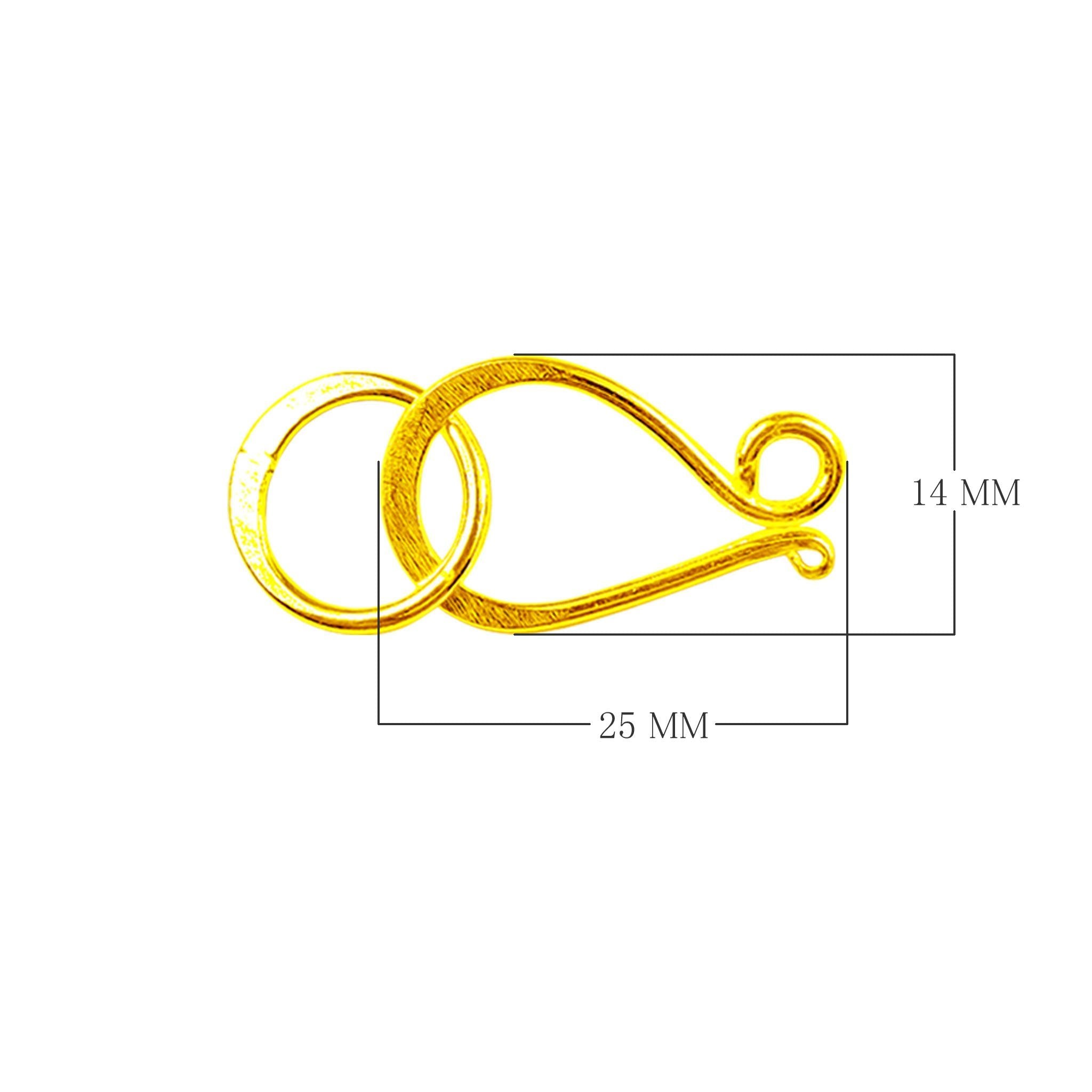 S hook clasp made with 18K Gold Overlay Over Copper, handcrafted in India for wholesale jewelry production.