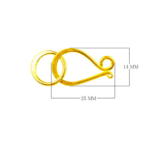 S hook clasp made with 18K Gold Overlay Over Copper, handcrafted in India for wholesale jewelry production.