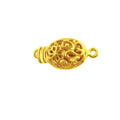 Ornate oval floral connector made with 18K Gold Overlay Over Copper, handcrafted in India for wholesale jewelry production.