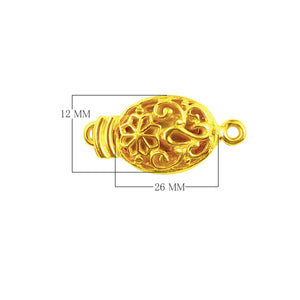 Ornate oval floral connector made with 18K Gold Overlay Over Copper, handcrafted in India for wholesale jewelry production.