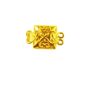 Multi strand clasp with 2 hole made with 18K Gold Overlay Over Copper, handcrafted in India for wholesale jewelry production.