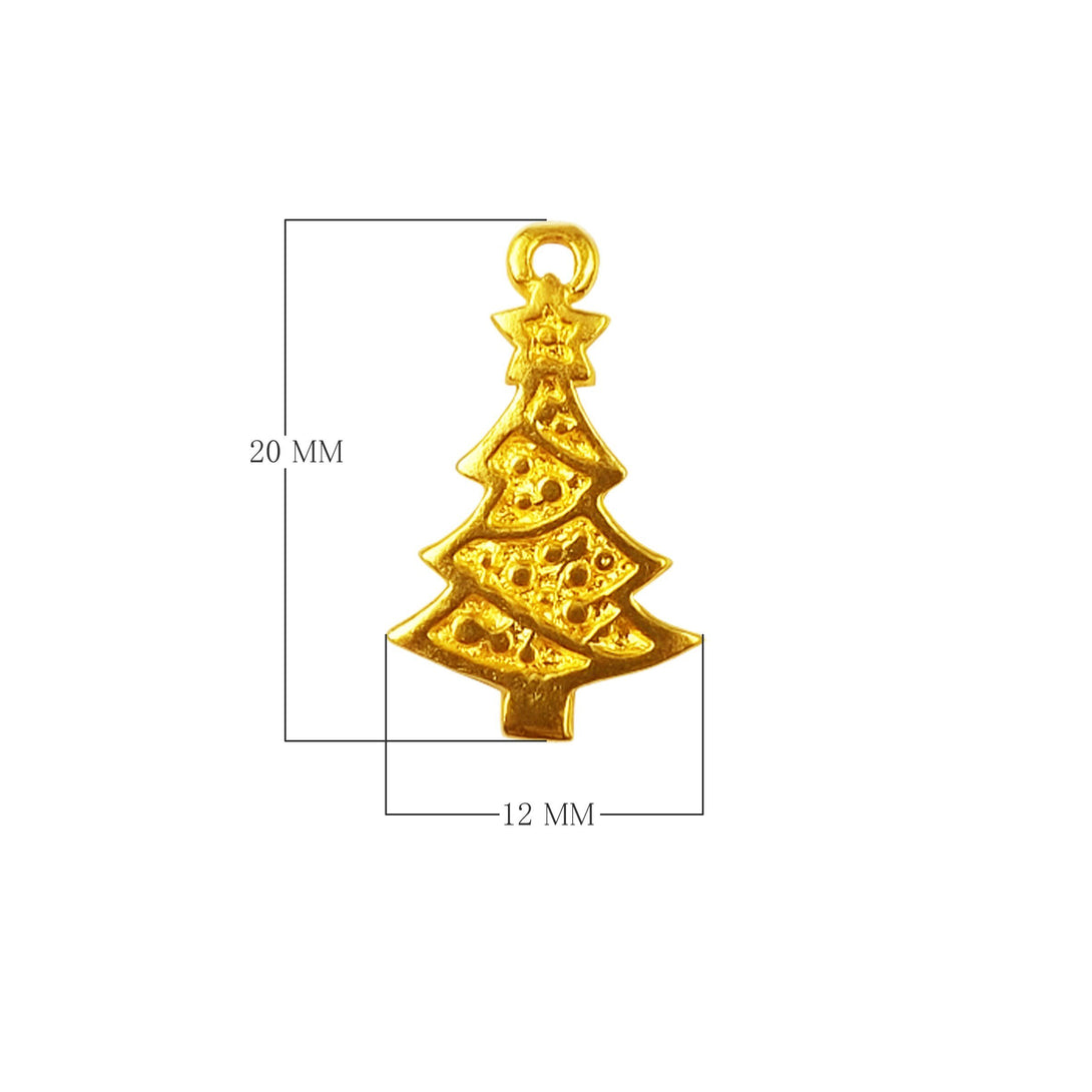 CG-424 18K Gold Overlay Christmas tree Charm Beads Bali Designs Inc 